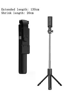 Buy Mobile Phone Tripod with Bluetooth Remote Control and Fill Light, 130cm/51" Portable Retractable Selfie Stick Lightweight Travel Camera Tripod, Compatible with iPhone and Android in Saudi Arabia