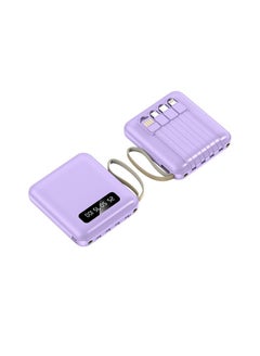 Buy M MIAOYAN's new mini compact portable power bank 5000 mAh fast charge comes with multiple models of charging cables and mobile power supply (purple) in Saudi Arabia