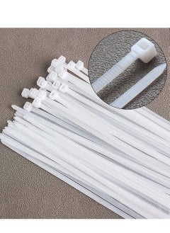 اشتري Cable Ties, Cable Management White Wire Zip Ties Nylon Cables Ties (200mm) (Pack Of 100) في الامارات