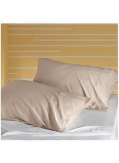 Buy Microfiber Pillowcases 2-Pcs Soft Pillow Cover With Envelope Closure (Without Pillow Insert), Pastel Grey in Saudi Arabia