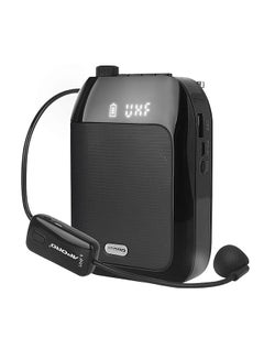 اشتري Portable Voice Speaker Amplifier for Teachers with Wireless Microphone Headset Waistband Rechargeable Personal BT Speaker Support Music Recording FM Radio في الامارات
