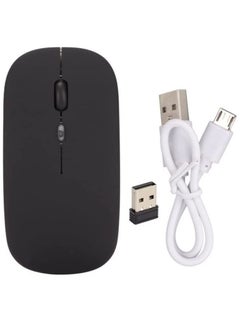 اشتري Ntech Bluetooth Mouse Ultra Slim Design 2.4GHz Rechargeable Wireless Bluetooth Dual Mode Mouse for MacBook Pro/MacBook Air, for Laptop/PC/Mac/iPad pro/Computer (black) في الامارات