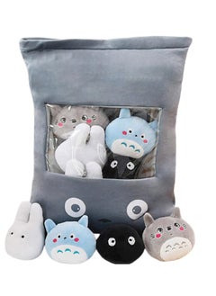 Buy Snack Plush Throw Pillow with 8 Totoro Dolls, Stuffed Animal Toys Removable Kitten Dolls Creative Toy Gift in Saudi Arabia