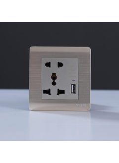 Buy Danube Home - Milano 16A Universal Socket(2Pin+3Pin) With 2.1A U in UAE