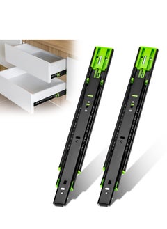 اشتري SYOSI 2Pcs Drawer Slides, Soft Close Full Extension Drawer Runners 3 Folds Thicker Stainless Steel Ball Bearing Slides Cabinet Rails Track (350mm) في السعودية