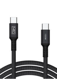 اشتري USB C Braided Cable 100W, USB-C to USB-C 1 meter, USB C Charger Cable for iPhone 15, Mac Book Pro 2020, iPad Pro 2020, Switch, Samsung Galaxy all models, Pixel, Laptops and lot more في الامارات