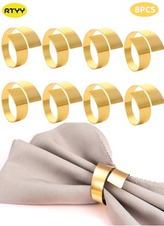 Buy 8Pcs Gold Metal Napkin Rings Retro And Simple Style Gold Napkin Ring，Gold Metal Electroplated Napkin Rings For Family Dinner Wedding Table Decoration Birthday Party Decoration in Saudi Arabia