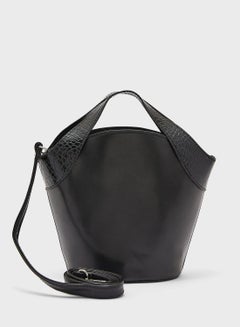 Buy Croc Effect Strap Bucket Tote Bag in UAE