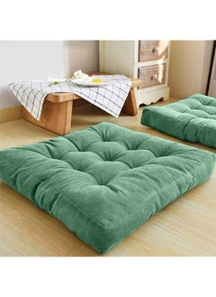 Buy Square Soft Velvet Decorative Cushion Attractive Colors - Light Green in Saudi Arabia