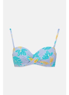 اشتري Women Padded Underwired Printed Bikini Top, Blue Combo في السعودية