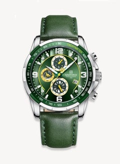 Buy Men's Leather Strap Analog Quartz Wrist Watch NF8020L S/GN/GN in UAE