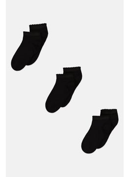 اشتري Kids Girl 3 Pairs Ankle Socks, Black في الامارات