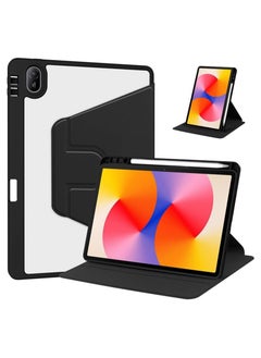 Buy Clear Back Case Compatible with Huawei MatePad SE 11 inch 2024 with Pen Holder, 360 Degree Swivel Stand Flip Smart Tablet Cover Auto Sleep/Wake Case (Black) in Saudi Arabia