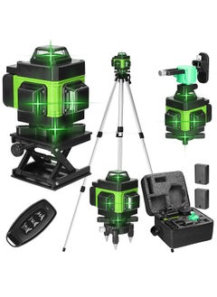 Buy Multifunctional 4D 16 Lines Laser Level 3° Self-leveling Machine USB Rechargeable Lithium Battery Leveling Tool with 1.2M 3-Heights Adjustable Alloy Extension Bar Tripod Stand in Saudi Arabia