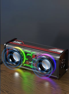 Buy Portable Wireless Bluetooth Speakers Colorful Gradient Lights Bluetooth Speakers Dual Speaker Subwoofer for Home Travel Camping in Saudi Arabia