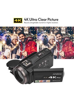 Buy Andoer 4K/60FPS 48MP WiFi Digital Video Camera Set 1 Camcorder Recorder + 1 Microphone + 1 Remote Control + 2 Batteries with 16X Zoom 3 Inch Touchscreen IR Infrared Night Sight Cold Shoe Mount in UAE