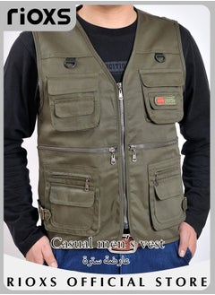 Buy Men's Casual Fishing Vest Multi-Pocket Gilet Waistcoat Sleeveless Jacket Hunting Vest Travel Outdoor Vest in Saudi Arabia