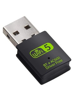 Buy USB WiFi Bluetooth Adapter, 600Mbps Dual Band 2.4/5Ghz Wireless Network External Receiver, Mini WiFi Dongle for PC/Laptop/Desktop in Saudi Arabia