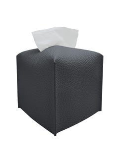 Buy Decorative PU Leather Tissue Box Holder, Modern Square Tissue Box Organizer For Bathroom Vanity Countertop, Night Stand, Bedroom Dresser, Office Desk, Car . in UAE