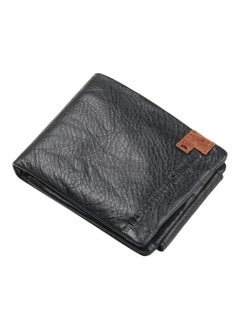 اشتري Three Fold Multi Card Shoe Leather Wallet Black في الامارات