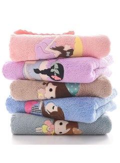 Buy A set of 6-piece microfiber facial towels, embroidered with special embroidery, multi-colored, 35*75 cm in Egypt