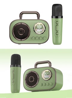 Buy Mini Karaoke Machine, Wireless Karaoke Microphone, Cute Portable Bluetooth 5.3 Speaker with Microphone for Adults & Kids, for Party, Meeting, Speech, Camping (Green) in Saudi Arabia