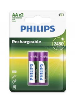 Buy 2450 mAh NiMH Rechargeable AA x 2 Batteries in UAE