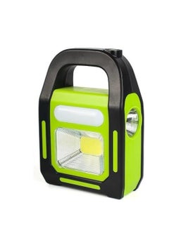 Buy Qshop 3 in 1 Solar Outdoor Emergency Light and Camping Spotlight, Brightest COB LED Rechargeable + USB Charging Port for Devices (Green) in Egypt