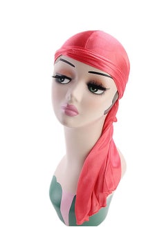 Buy 360 Wave Durag Bag Extra Long Tail And Wide Straps Underscarf Bonnet Hot Silk Resistant Durag Men's And Women's Satin Duo Rag Red in Saudi Arabia