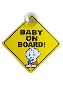 Buy Baby on Board Car Sign with Suction Cup for Car Rear Window, Vehicle Kids Car Safety Warning Sign (12x12cm) in UAE