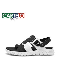 Buy New CARTELO Genuine Leather Open Toe Sandals Top Layer Leather Summer Slippers in UAE