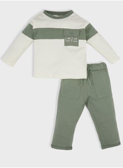 Buy Baby Boy Color Blocked Sweatshirt Sweatpants 2 Piece Set in UAE