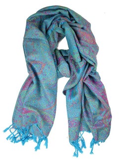 اشتري Plum Feathers Tapestry Ethnic Paisley Pattern Pashmina Shawl Scarf (Turquoise Tapestry) في الامارات