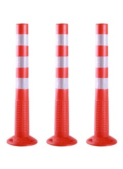 Buy Traffic Safety Pole -3 Piece 75cm- Reflective Traffic Control Pole with High Visibility Stripes, Durable and Impact-Resistant Safety Marker for Road, Parking Lot, Construction Event Management in Saudi Arabia