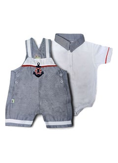 Buy Baby Boys Set of 2 Playsuit Shirt with matching Dangaree in Egypt