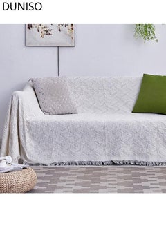 Buy Bedsure Throw Blanket for Couch Cream White Versatile Knit Woven Blanket for Chair Bed and Living Room Sofa Slipcovers Blanket with Tassels for Pets Kids 130*180cm in UAE