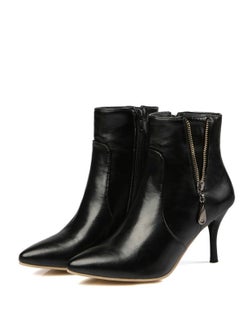 Buy Pointy Ankle Boots For Ladies Black in UAE