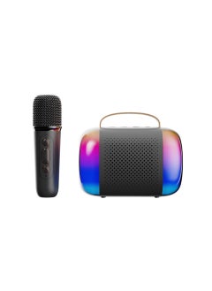 Buy Portable Bluetooth speaker home wireless Karaoke Speaker Microphone outdoor singing small family ktv Y5 black-single microphone in UAE