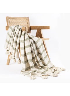 Buy Coast Throw, Green & Off-White - 130X150 Cm in UAE