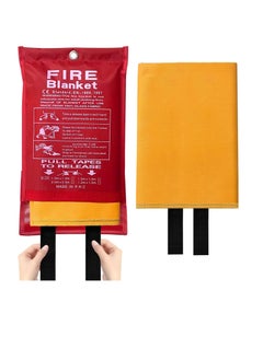 Buy Fire Blanket Emergency for Home and Kitchen, Silicone Coated Fiberglass Suppression Blanket, for Fireplace, Outdoor Grill, Car, Camping, Fireproof Safety Blanket (100*100 cm,1Pcs) in Saudi Arabia