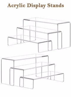 Buy 6 pcs Clear Acrylic Showcase Display Risers Dessert and Cupcake Stand Risers for party event shoe Riser Display Organizer Cosmetics Display Riser in Saudi Arabia