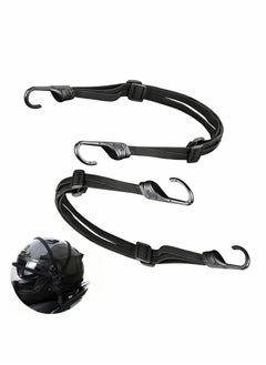 Buy Motorcycles Mesh Helmet Rope, Black Helmet Rope Motorcycle Strength Retractable Helmet Luggage Elastic Rope Strap with 2 Hooks, 60cm/2Pcs in Saudi Arabia