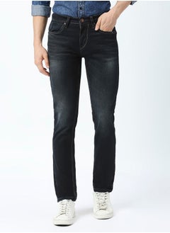 Buy Mid Rise Low Fade Jeans with Pocket Detail in Saudi Arabia