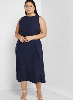 Buy Pleat Detail Fit & Flare Dress in UAE