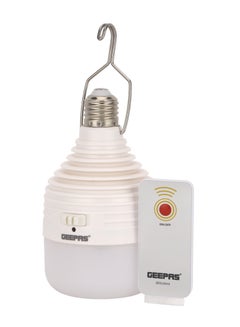 Buy Geepas Rechargeable Emergency LED Bulb, AC/DC Operation, Long Life LED 15000 Hours, Built-In Rechargeable Lithium Battery, 3 In 1 Connect-Hook E27, B22 With An Extra Connector , Charging Time 4-5 Hrs in UAE
