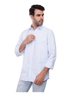 اشتري Coup Regular Fit Strip Shirt For Men Color SkyBlue في مصر