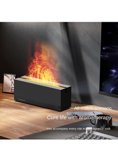 Buy Colorful Simulation Flame Aromatherapy Machine Desktop Silent Diffuser 3D Fireplace Atmosphere Lamp Air Humidification in Saudi Arabia