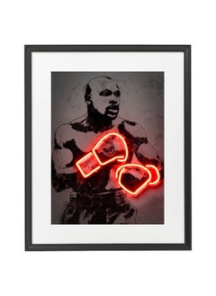 Buy Floyd Mayweather Neon Printed Poster With Frame 50x40 cm in UAE