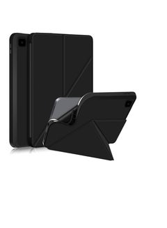 اشتري Samsung Galaxy Tab A7 Lite 8.7 Inch 2021 Model (SM-T220/T225/T227) Case, Smart Stand, Pencil Holder, Shockproof Slim Lightweight Leather Cover, Modern Abstract Design - Black في مصر
