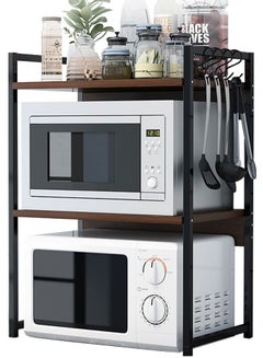 Buy 3-Tier Kitchen Microwave Oven Rack Counter Shelf Black 53x73x35cm in UAE